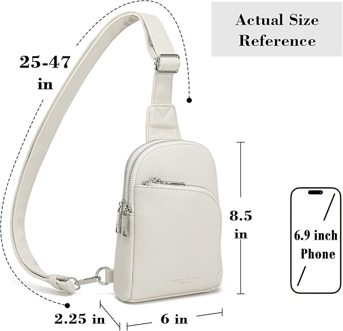 INICAT RFID Blocking Sling Bag, Anti Theft Crossbody Bag for Women, Travel Fanny Pack Style Purse, Vegan Leather