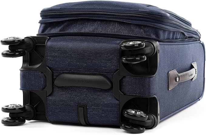 Travelpro Platinum Elite Softside Expandable Carry on Luggage, 8 Wheel Spinner Suitcase, USB Port, Suiter, Men and Women, True Navy Blue, Carry On 21-Inch