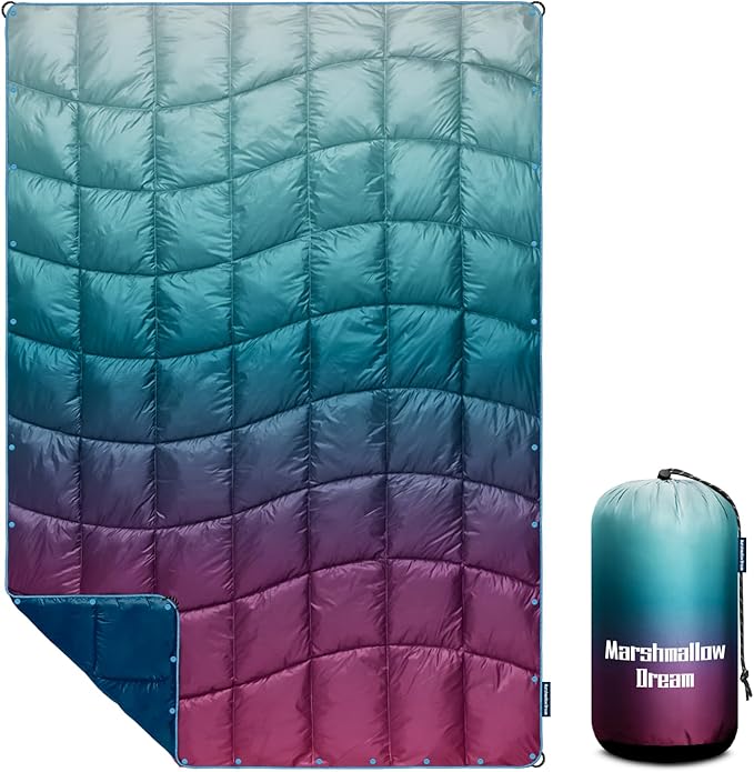 Camping Blanket, Puffy Blanket Lightweight Windproof Water Resistant for Outdoors,Hiking, Backpacking,Beach,Car,Picnic,Stadium