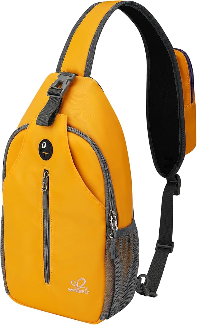 WATERFLY Crossbody Sling Backpack Sling Bag Travel Hiking Chest Bag Daypack