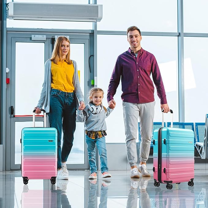 Carry on Luggage 2 Sets(20in/24in) with Spinner Wheels, Lightweight PC+ABS Hard Shell Suitcases, Expandbale Storage & TSA Aprovel Lock