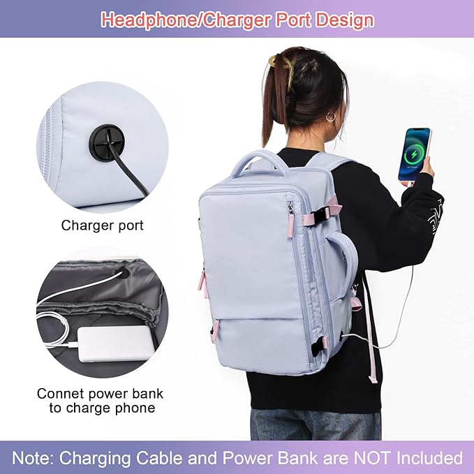 Carry on Backpack, Waterproof 17 Inch Laptop Backpack for Women, Flight Approved Backpack for Travel, College, Work