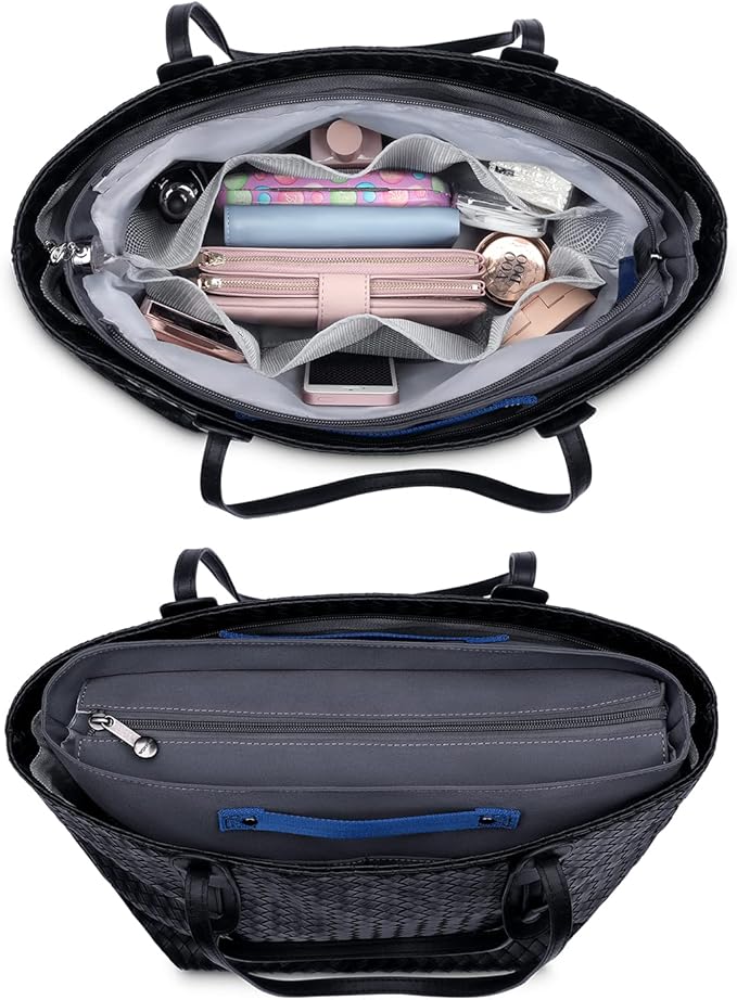 HyFanStr Purse Organizer Insert for Handbags,Tote Bag Organizer Insert Zipper Bag for Women, Handbag Organizer Inside Liner with 15 Pockets