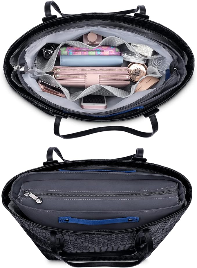 HyFanStr Purse Organizer Insert for Handbags,Tote Bag Organizer Insert Zipper Bag for Women, Handbag Organizer Inside Liner with 15 Pockets