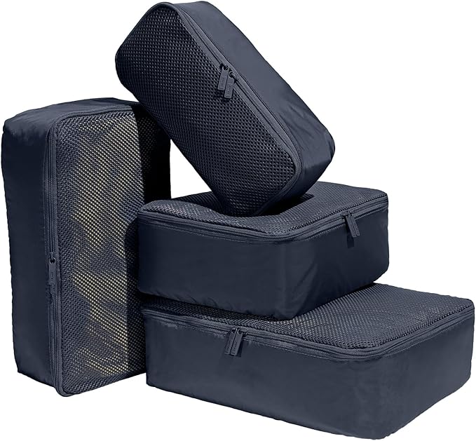Away Insider Packing Cubes Set of 4 – Lightweight Travel Organizers for Luggage, Suitcases & Carry-On Bags, Navy Blue