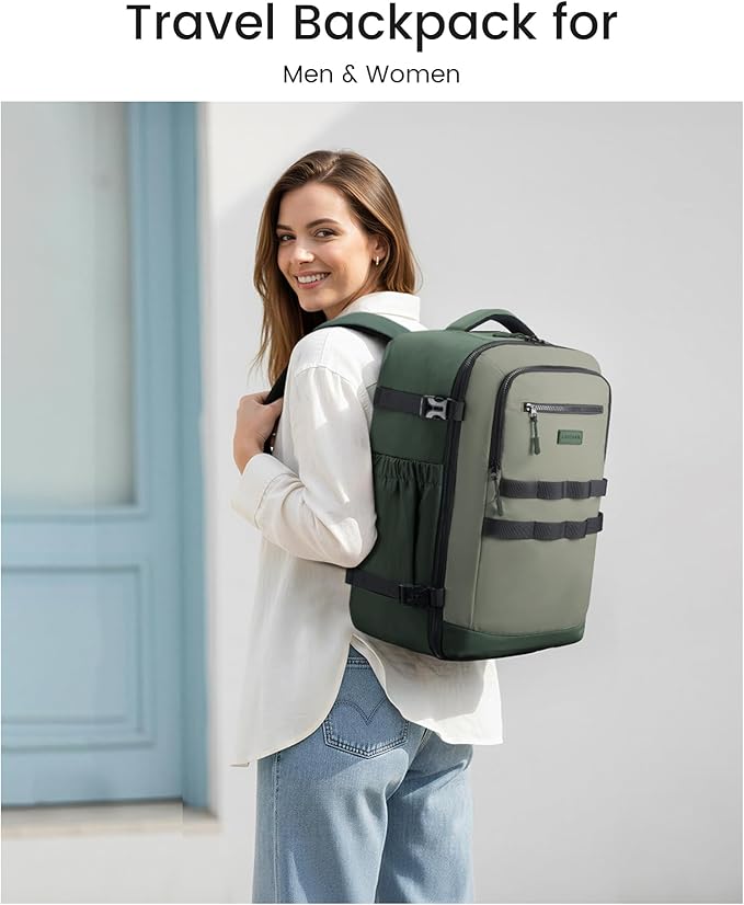 LOVEVOOK 40L Travel Backpack for Women & Men, TSA Approved Carry On Backpack with 3 Packing Cubes, Waterproof Personal Item Bag Fits 17" Laptop, Weekender Essentials Overnight Backpack for Trip