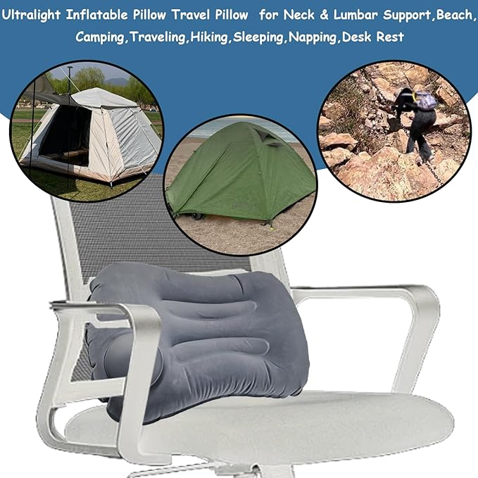3 Pack 17 in Ultralight Inflatable Pillow Travel Pillow,Camping Pillow for Neck & Lumbar Support,Beach,Camping,Traveling,Hiking,Sleeping,Napping,Desk Rest(3Color)