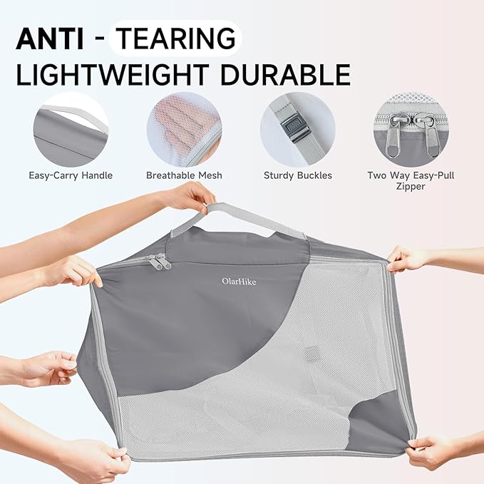 11 Set Packing Cubes for Travel, Gifts for Women Mom Kids, TSA Approved Bags for Makeup, Cosmetic, Toiletry, Suitcase Organizers for Checked Luggage, Cruise Essentials,Airplane Accessories, Grey
