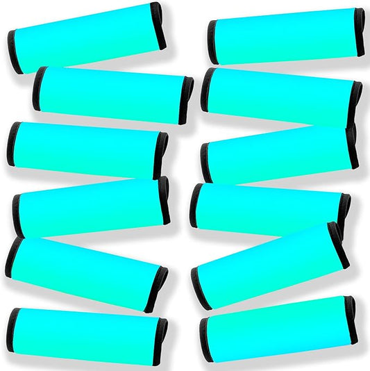 Luggage Handle Wrap 12 Pack-Bulk Luggage Handle Wraps For Suitcases Neoprene Handle Wraps/Cover/Grips For Carry on/Bag/Car Travel Accessories For Luggage (Aqua 4.0)