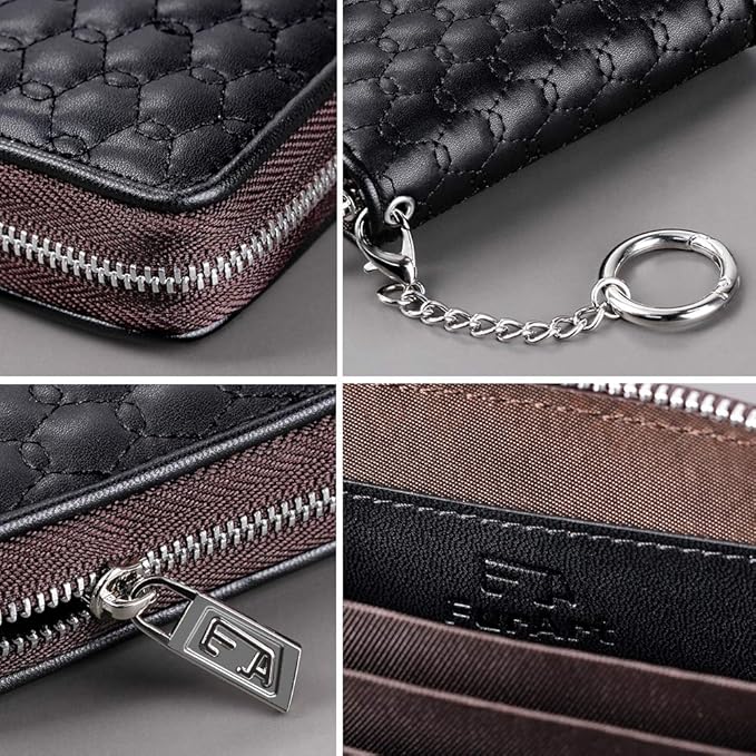 FurArt Zipper Wallet Women, RFID Blocking Credit Card Wallet, Business Card Holder, Compact Size KeyChain Wallet