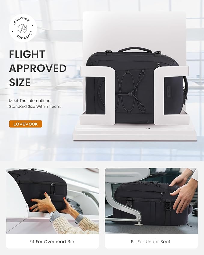 LOVEVOOK Travel Backpack,50L Carry On Backpack Large Fits 18" Laptop,TSA Personal Item Travel Bag with 3 Packing Cubes,Water Resistant Laptop Bag Travel Essentials for Weekender Business Hiking