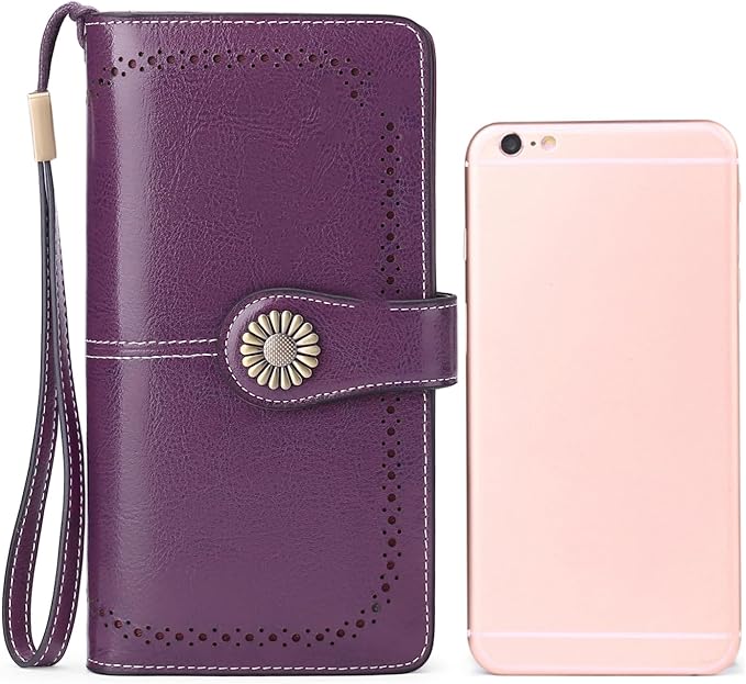 SENDEFN Wallets for Women Leather Credit Card Holder with RFID Blocking Large Capacity Wristlet | with RFID Blocking, Large Capacity, Wristlet, with RFID Blocking, Large Capacity, Wristlet