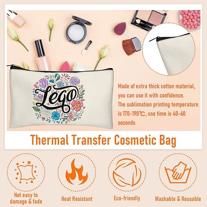 Legigo Blank Canvas Bag Zipper Pouch Makeup Bags Bulk - Multi-Purpose Canvas Pencil Pouch with Sturdy Zipper, Cosmetic Bag Travel Toiletry Bag for DIY Craft Projects, Storage (8.3 x 5 inches)