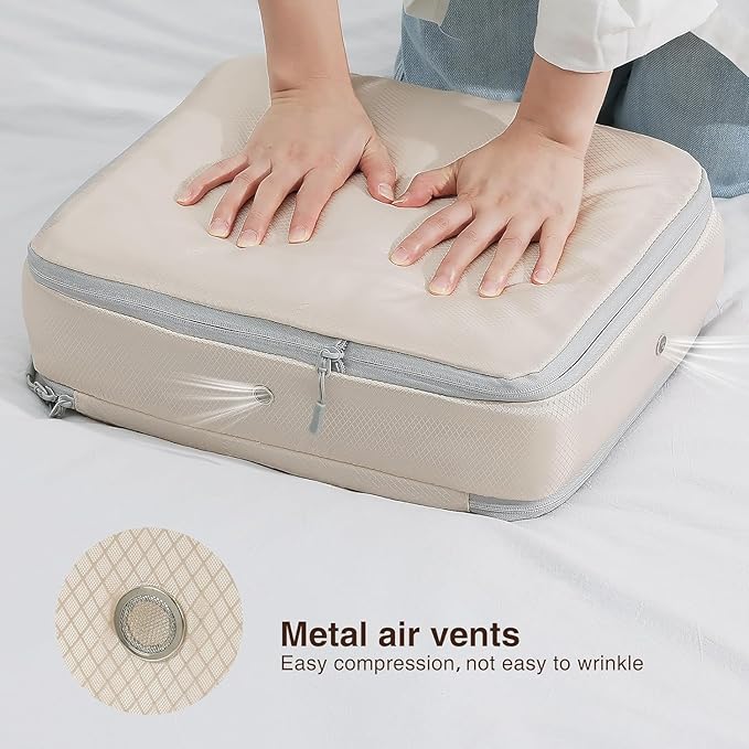 DIMJ Clothes Storage Bag 6 Pack, 19L Compression Storage Bags for Blanket, Sweater, Jacket, Closet, Sheet Storage Organizer with Window Handle, Compression Packing Cubes Space Saver Bags with Zipper