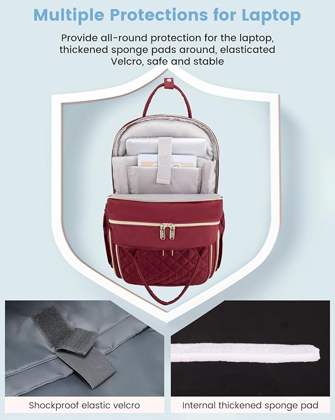 LOVEVOOK 17" Laptop Backpack for Women with Laptop Compartment, Water Resistant Travel Work Backpacks Purse Stylish College Business Teacher Nurse Computer Bag