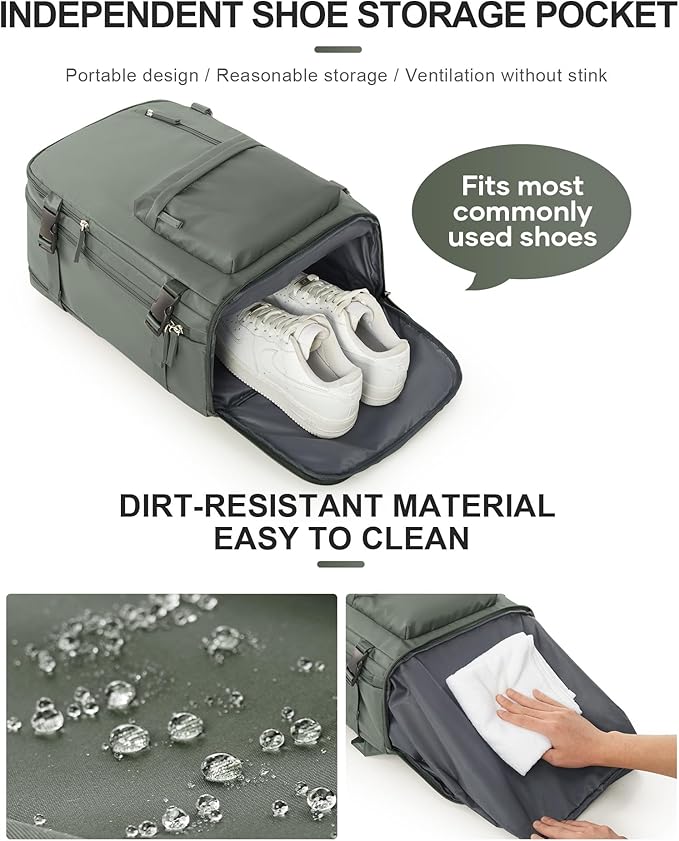 WONHOX Large Travel Backpack Carry on Flight Approved Laptop Work Business Backpack for Women Men Mochila de Viaje