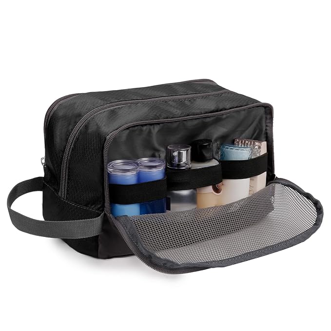Toiletry Bag for Men Hanging Dopp Kit Water Resistant Shaving Bag Small Toiletry Bag for Traveling(Black)