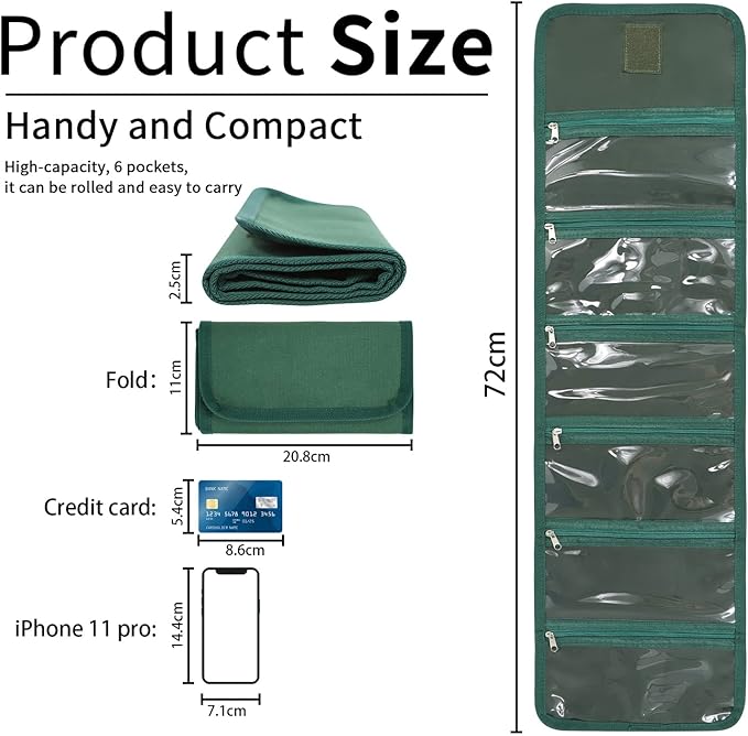 VOCHIC Money Wallet, Money Organizer for Cash with 6 Zippered Pocket Multipack Money Pouch, Cash Bill Organizer, Money Bag Small Travel Money Holder for Budgeting, Receipt and Tips