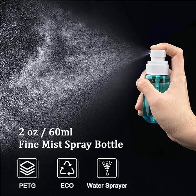 Cosywell Travel Spray Bottle TSA Approved 2oz 60ml 6 Pack Leak Proof Travel Spray Bottle Empty Small Spray Bottles for Perfume Essential Oils Toners Rose Water Cosmetics (6PCS-2PinkBlue2Clear)