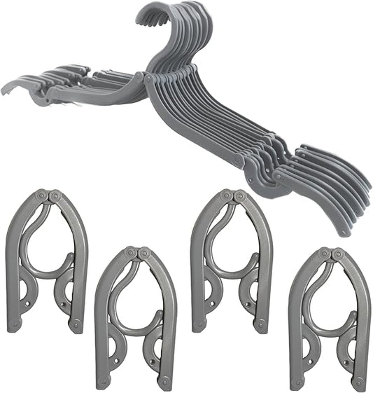 12 Pcs Travel Hangers - Foldable & Collapsible for Suitcase & Clothes - Portable Travel Accessories
