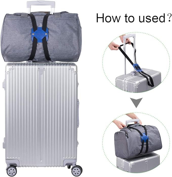 Bag Bungee, Luggage Bungee - Luggage Straps Suitcase Adjustable Belt – an Adjustable and Portable Travel Suitcase Accessory (1-Pack,Blue)