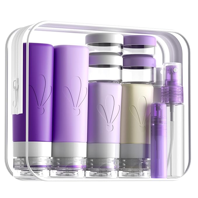INSFIT 17 Pack Travel Bottles for Toiletries, TSA Approved 3oz 2oz Travel Size Toiletries, BPA Free Leak Proof Squeezable Silicone Tubes Travel Essentials for Shampoo Conditioner Lotion Soap