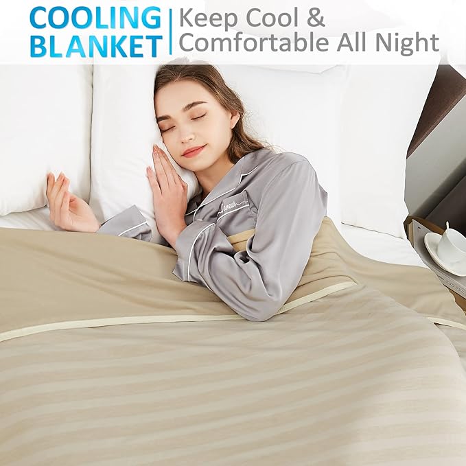 Guohaoi Cooling Throw Blanket for Hot Sleepers,Arc-Chill Q-Max >0.5 Cool Fiber,100% Oeko-Tex Certified Lightweight Summer Cool Blanket for Travel/Outdoor Ultra Cold Breathable,50''x70''