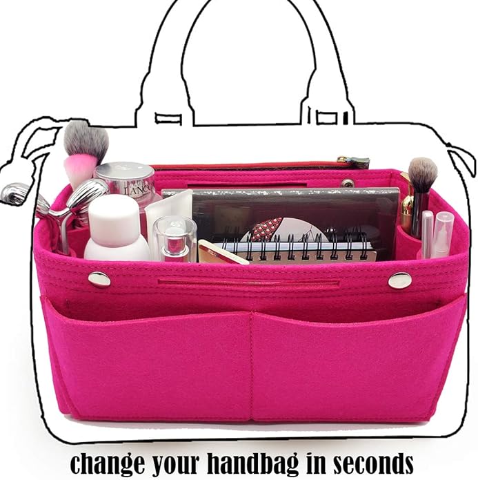 LEXSION Felt Purse Organizer Insert - Multi Pocket Bag in Bag Organizer Shaper
