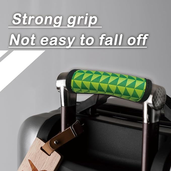 5 Pack Luggage Handle Wrap, Neoprene Suitcase Handle Cover, Bright Color Luggage Identifier for Easy Airport Pickup, Soft Grip Travel Accessories for Cruise Airplane, Green