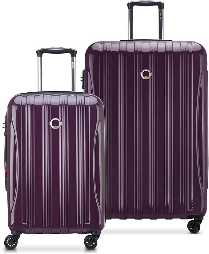 DELSEY PARIS Helium Aero Hardside Expandable Luggage with Spinner Wheels, Plum, 2-Piece Set (21/28)
