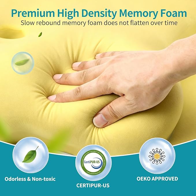 Cervical Neck Pillow for Pain Relief - Ergonomic Side Sleeper Pillow for Neck Support, Cooling Memory Foam Pillows for Sleeping, Contour Pillow Orthopedic Bed Pillow for Back Stomach Sleepers