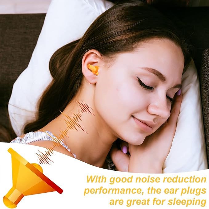 Ear Plugs Silicone Ear Plugs Waterproof Reusable Earplugs Noise Reduction Earplugs for Adults Kids Sleeping Snoring Swimming Travel Concerts, Assorted Color (Bright Colors, 48 Pairs)
