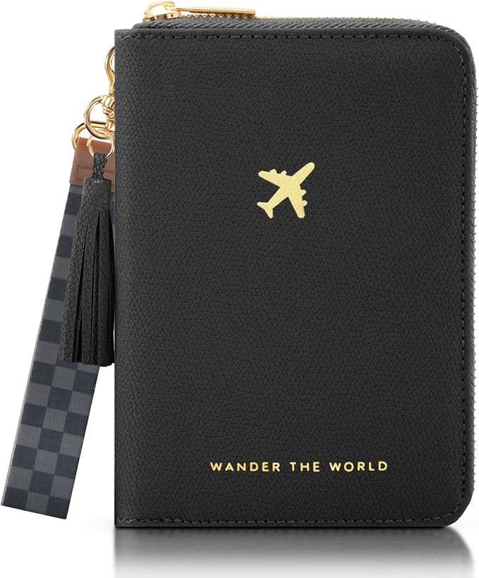 Beautiful Passport Holder for Travel with Wristlet Strap - All-in-One Wallet for Women with Card Slots and Tassel Keychain - Perfect Case to Keep Your Travel Documents Organized & Safe