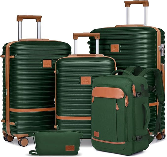 Joyway Expandable Luggage Sets 5 Piece, Lightweight Hard Shell Travel Suitcase Set with Spinner Wheels and TSA Lock