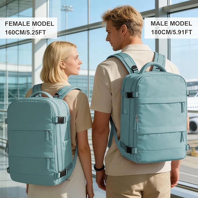 coowoz Vacuum Backpack Travel with Pump,Travel Backpack with Vacuum System For Women Men,Carry On Backpack,Hiking Backpack Waterproof Outdoor Sports Rucksack Casual Daypack,30L(Vacuum pump) Blue