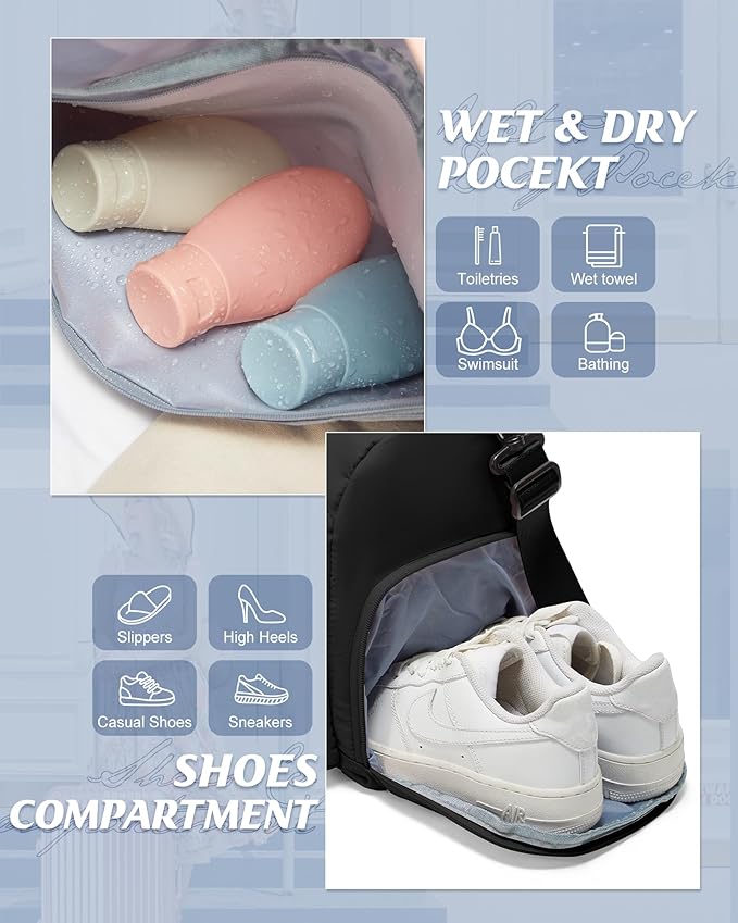 Gym Bag Womens,Travel Duffel Carry on Bag Sport Tote Bag Weekend Overnight Bag