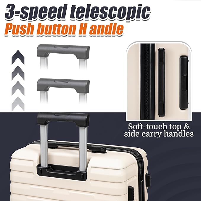 Luggage Sets 5 Piece Suitcases with Wheels, Suitcase Set ABS Hard Case Luggage with Spinner Wheels Durable Travel Luggage