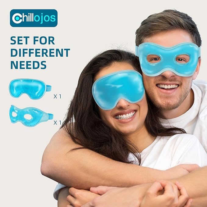 2 Pack Cooling Eye Mask for Puffy Eyes,Reusable Gel Cold Compress Pack for Puffy Eyes & Dark Circles, After Eyes Surgery, Migraine Relief, Headaches