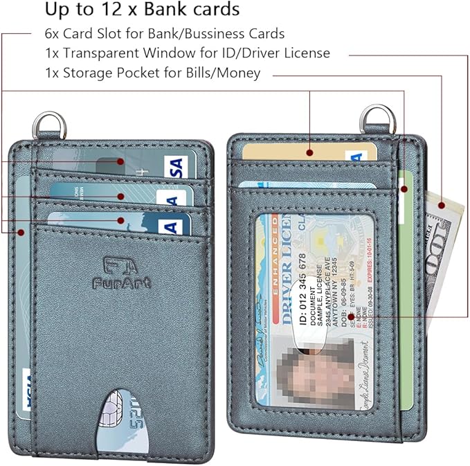 FurArt Slim Minimalist Wallet, Front Pocket Wallets, RFID Blocking, Credit Card Holder for Men