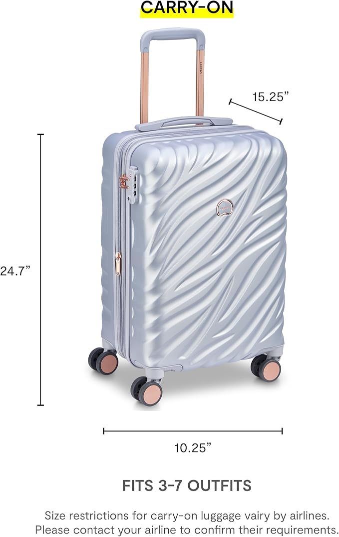 DELSEY PARIS Alexis Lightweight Luggage 2-Piece Set (21"/25"), Expandable Spinner Double Wheel Hardshell Suitcases with TSA Lock