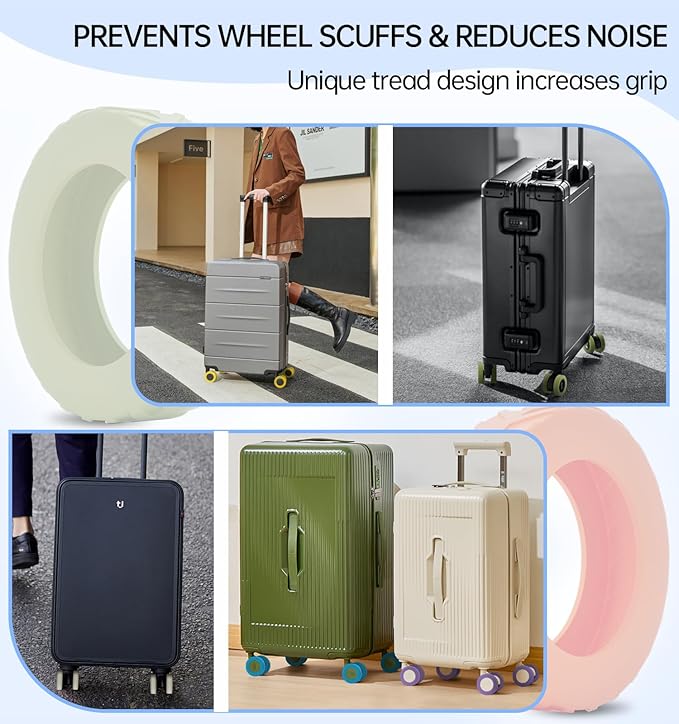 Luggage Wheel Covers suitcase Luggage Wheel Protector Covers for 2.1-2.4 inchs 8 Spinner (8, Yellow)