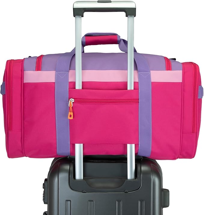 HawLander Large Kids Duffle Bag for Travel, Overnight, or Weekender, 22" inch (Rose Purple)