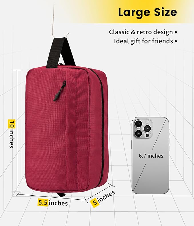 Vorspack Travel Toiletry Bag for Men - Hanging Toiletries Bag Water Resistant Travel Bag for Toiletries Accessories