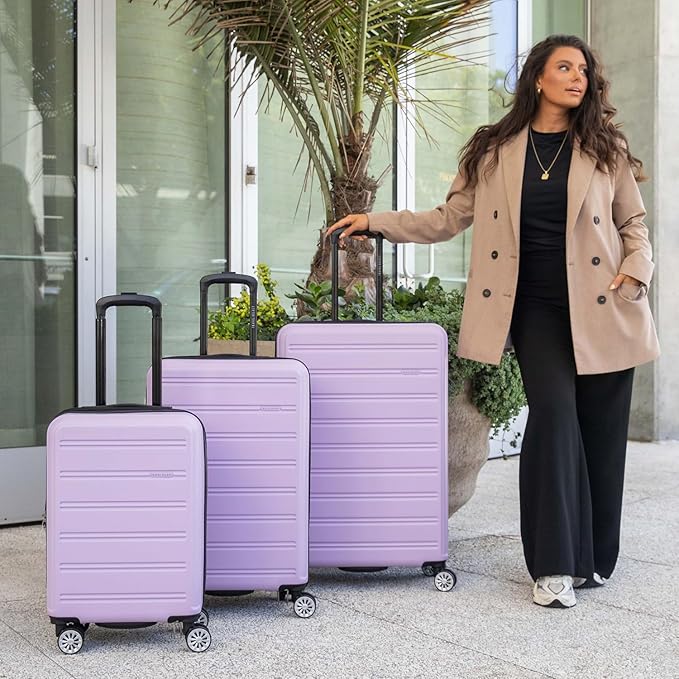 Travel Select Snowcreek Hardside Expandable Spinner Luggage Set w/USB Port, Lavender, 3-Piece