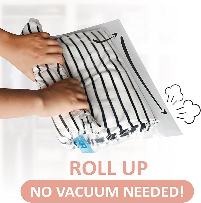 Cozy Essential Compression Bags for Travel - Travel Essentials - 20 Pack Space Saver Bags - No Vacuum Needed - Compression Packing Bags for Cruise Accessories