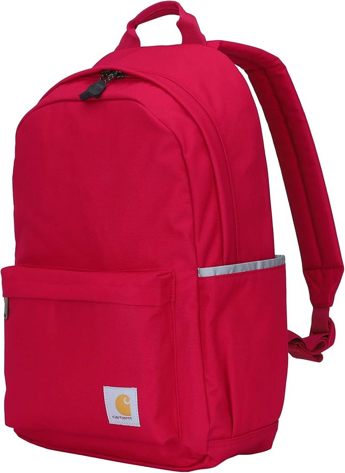 Carhartt 21L Classic Laptop Backpack, Water-Resistant Pack W/ 15" Laptop Sleeve and Organizational Compartments, Industry Red