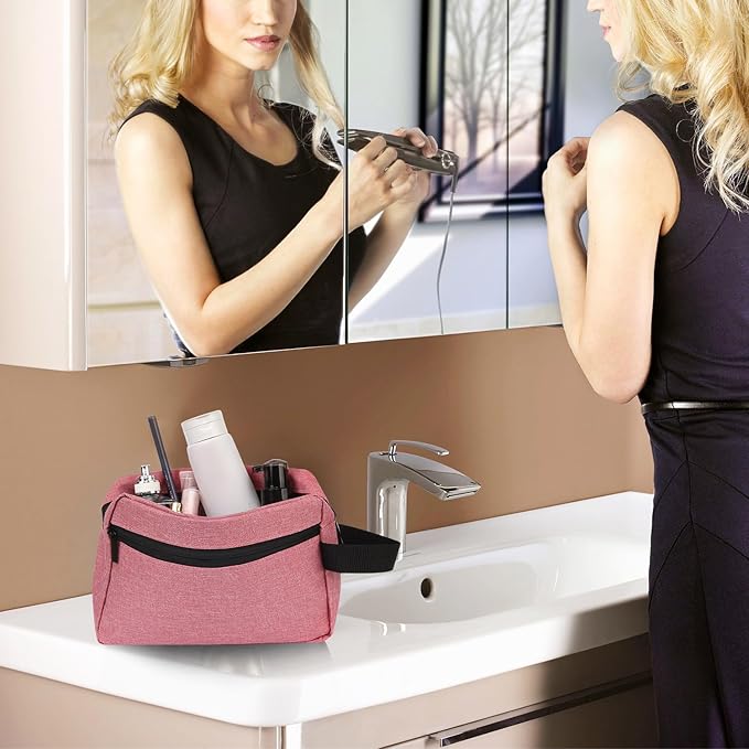 Travel Toiletry bag Toiletry bag for women men Hanging Cosmetic bag Travel accessories for Women Men (Dusky pink)