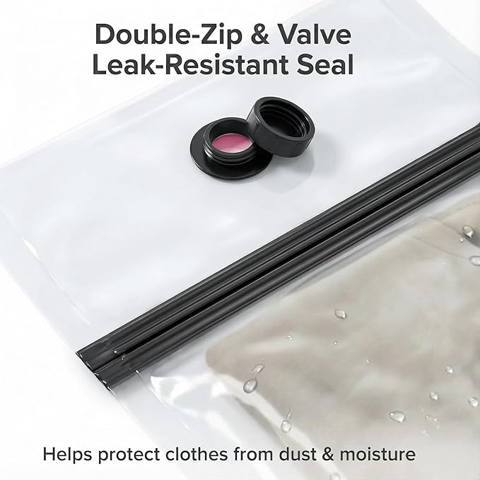 Vacuum Seal Bags for Clothing: 9 Pack Small Travel Vacuum Bags for Luggage with Rechargeable Electric Pump - Space Saver for Carry-On Packing