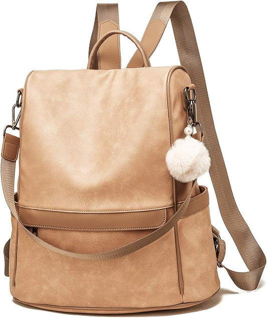 CHERUTY Women Backpack Purse PU Leather Anti-theft Casual Shoulder Bag Fashion Ladies Satchel Bags