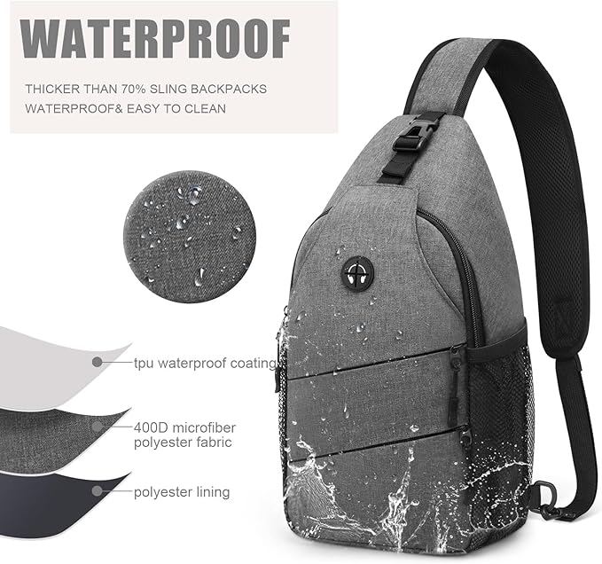 Crossbody Bags for Women Men Trendy Sling Bag Backpack Casual Chest Bag with Convertible Shoulder Strap